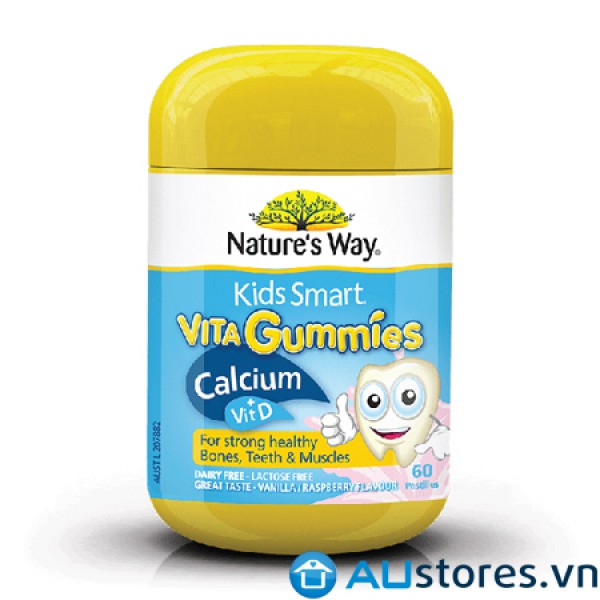 Kẹo dẻo Gummies Nature Way bổ sung Canxi và Vitamin D 60 viên dành cho trẻ từ 2 tuổi