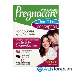 Vitabiotics Pregnacare him & her conception 60 viên - tăng khả năng thị thai cho nam và nữ